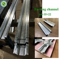 Gypsum Ceiling Frame Galvanized Light Steel Keel Metal Furring Channel Size 68*35*22*3000 Mm