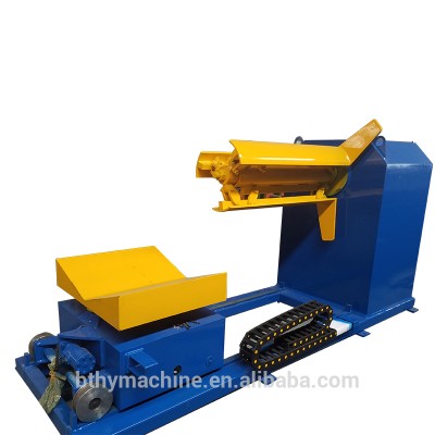 5t Loading Colored Steel/Galvanised Coil Full-automatic Hydraulic Decoiler Uncoiler With Car