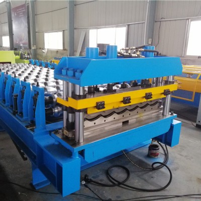 Glazed roof tile sheet making roll forming machine alu zinc panel cold roofing machine